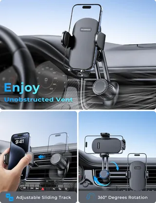 Autohouder Telefoon Ventilatierooster 360° Draaibaar — miniatuur 3