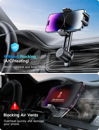 Autohouder Telefoon Ventilatierooster 360° Draaibaar — miniatuur 2