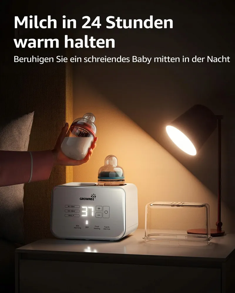 GROWNSY Flessenwarmer Baby Sterilisator 8-in-1 LCD BPA-vrij — foto 3
