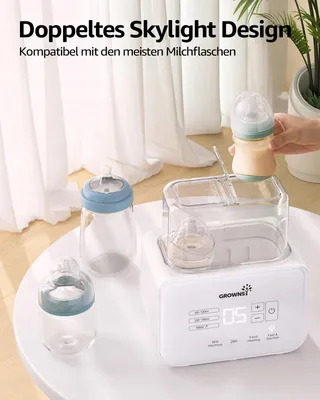GROWNSY Flessenwarmer Baby Sterilisator 8-in-1 LCD BPA-vrij — miniatuur 6
