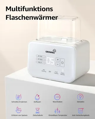 GROWNSY Flessenwarmer Baby Sterilisator 8-in-1 LCD BPA-vrij — miniatuur 7
