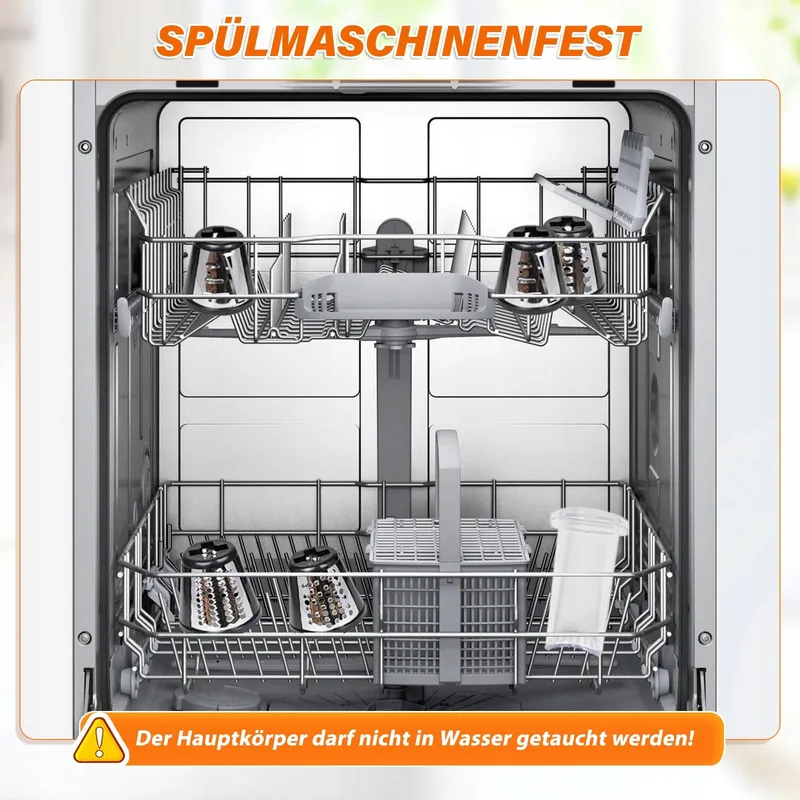 ANATOLE Elektrische Groentesnijder Kaasrasp 250W 5 Messen 220V — foto 6