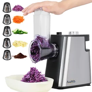 ANATOLE Elektrische Groentesnijder Kaasrasp 250W 5 Messen 220V — miniatuur 1