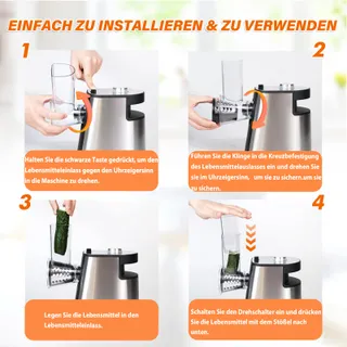 ANATOLE Elektrische Groentesnijder Kaasrasp 250W 5 Messen 220V — miniatuur 5