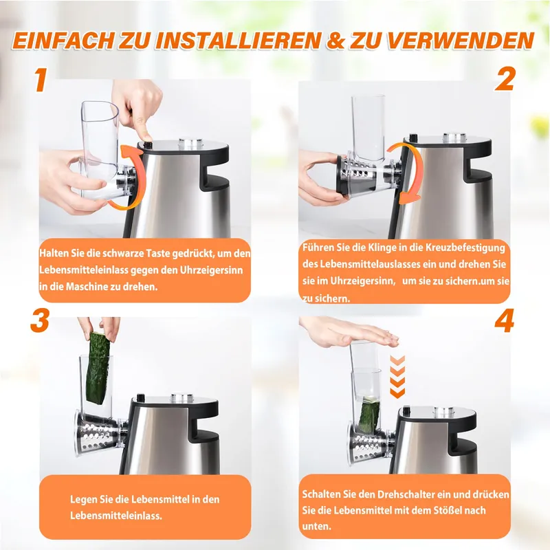 ANATOLE Elektrische Groentesnijder Kaasrasp 250W 5 Messen 220V — foto 5