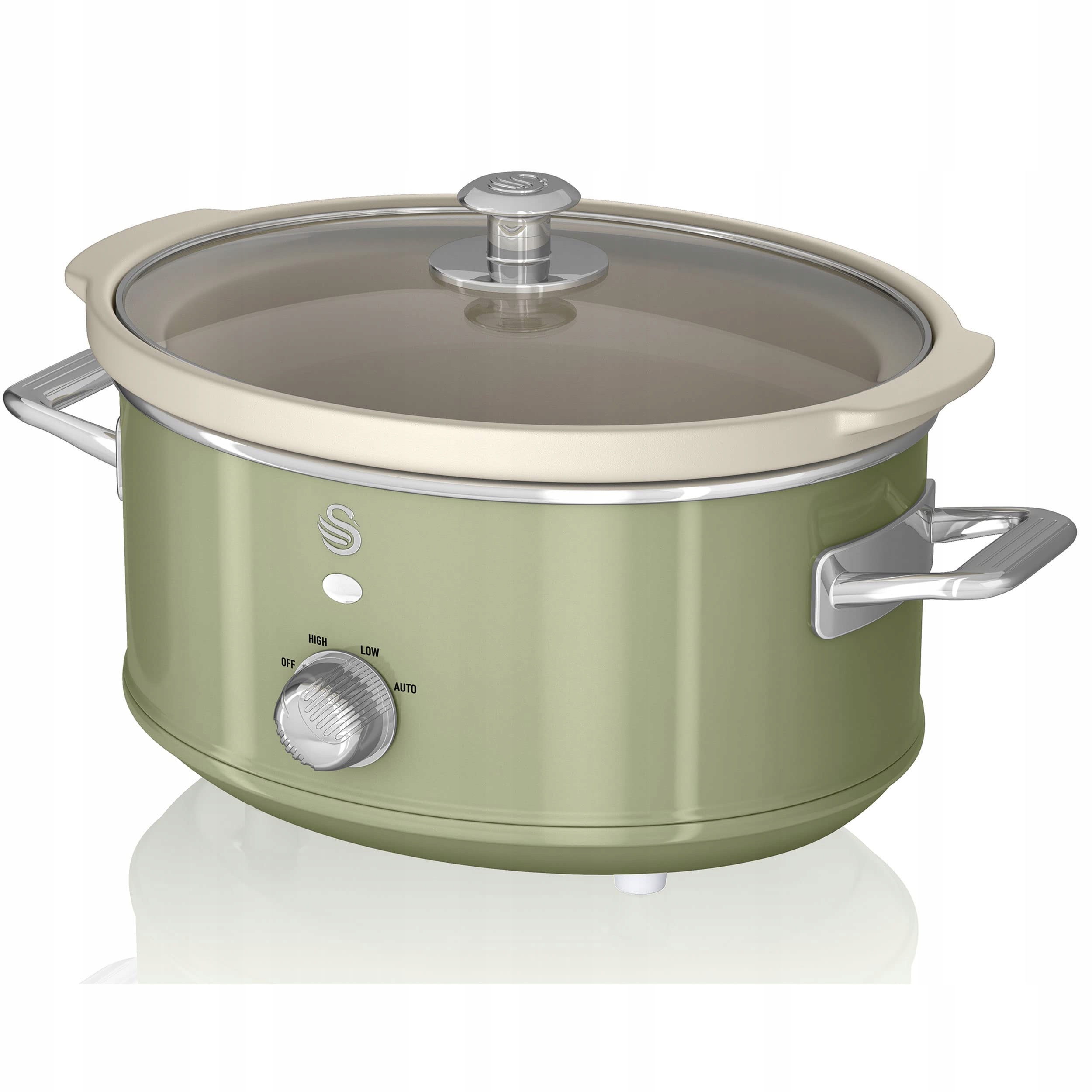 SWAN Retro Slowcooker 3,5L Groen 200W Keramisch 3 Standen