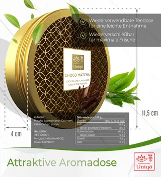 TEA UNIQO Choco Matcha Poeder voor IJs Latte Shakes Bakken — miniatuur 6