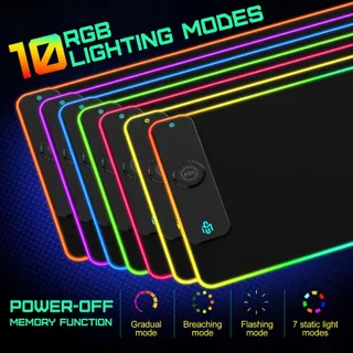 RGB GAMING Muismat LED Qi 900x400mm Snelladen — miniatuur 4