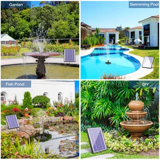 AISITIN Solar Fontein 6.5W Ingebouwde Batterij 1500mAh Tuin — miniatuur 6
