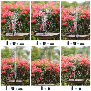 AISITIN Solar Fontein 6.5W Ingebouwde Batterij 1500mAh Tuin — miniatuur 5