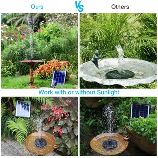 AISITIN Solar Fontein 6.5W Ingebouwde Batterij 1500mAh Tuin — miniatuur 8