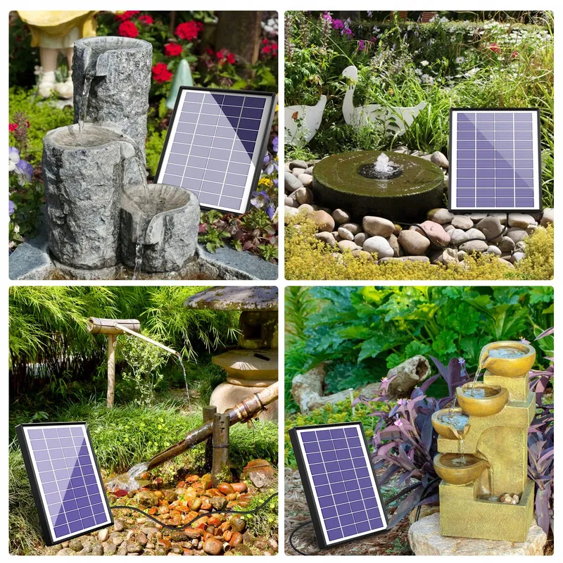 AISITIN Solar Fontein 6.5W Ingebouwde Batterij 1500mAh Tuin — foto 7