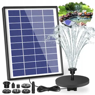 AISITIN Solar Fontein 6.5W Ingebouwde Batterij 1500mAh Tuin — miniatuur 1