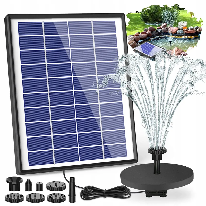 AISITIN Solar Fontein 6.5W Ingebouwde Batterij 1500mAh Tuin — foto 1