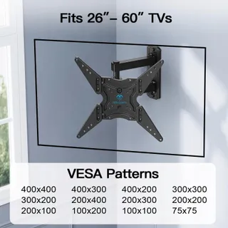 PERLESMITH TV Muurbeugel Verstelbaar 26-60" 35kg VESA 400x400 — miniatuur 6