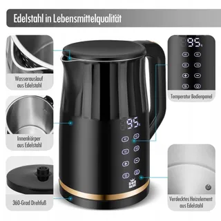 FORME RVS Waterkoker 1,7L Temperatuurregeling LED Display — miniatuur 3