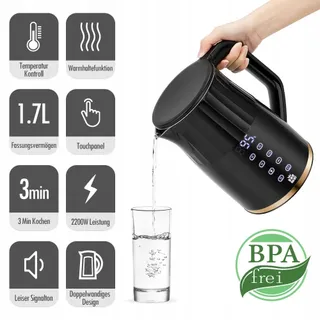 FORME RVS Waterkoker 1,7L Temperatuurregeling LED Display — miniatuur 4