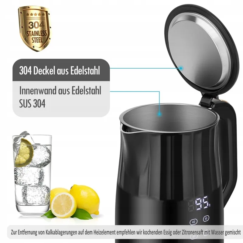 FORME RVS Waterkoker 1,7L Temperatuurregeling LED Display — foto 5
