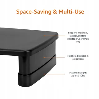 AMAZON BASICS Verstelbare Monitorstandaard Laptop tot 10kg Zwart — miniatuur 3
