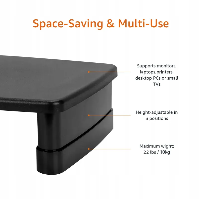 AMAZON BASICS Verstelbare Monitorstandaard Laptop tot 10kg Zwart — foto 3