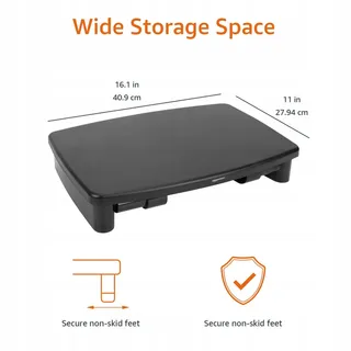 AMAZON BASICS Verstelbare Monitorstandaard Laptop tot 10kg Zwart — miniatuur 4