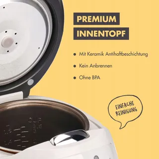REISHUNGER Digitale Rijstkoker Klein Grijs 0,6L 3 Personen Timer — miniatuur 6