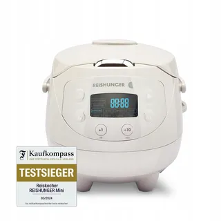 REISHUNGER Digitale Rijstkoker Klein Grijs 0,6L 3 Personen Timer — miniatuur 1