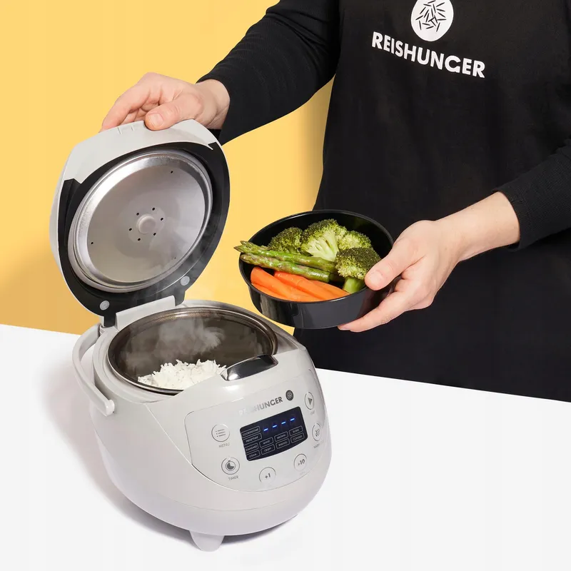 REISHUNGER Digitale Rijstkoker Klein Grijs 0,6L 3 Personen Timer — foto 3