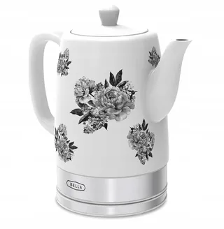 BELLA Keramische Waterkoker 1,5L Zwart Bloemenpatroon — miniatuur 1