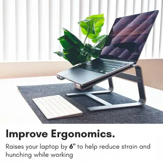 MACALLY Aluminium Laptopstandaard Bureau Universeel 25-44cm — miniatuur 3