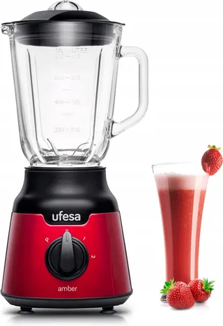 UFESA BS4100 Blender Rood Glas 0,8L 900W 2 Snelheden BPA-vrij — miniatuur 5