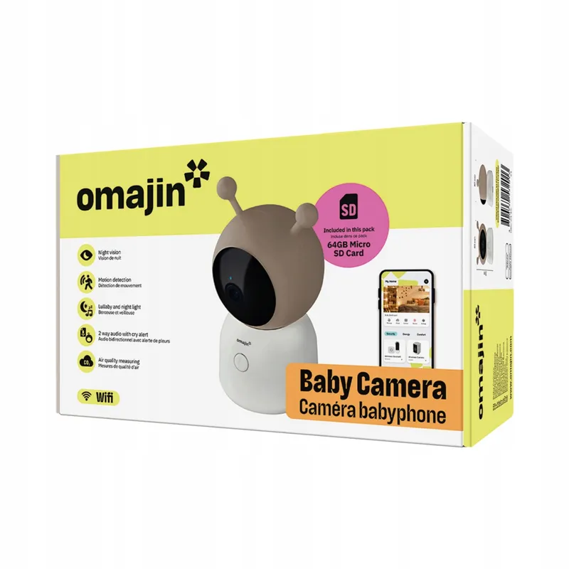 OMAJIN Slimme Babyfooncamera 2K HD Nachtzicht Temperatuursensor — foto 7