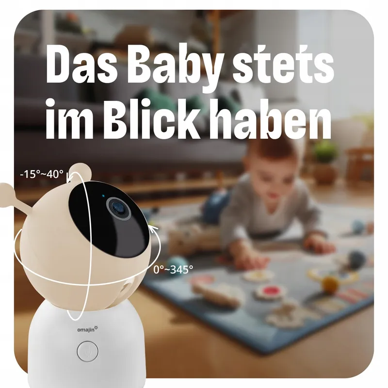 OMAJIN Slimme Babyfooncamera 2K HD Nachtzicht Temperatuursensor — foto 4