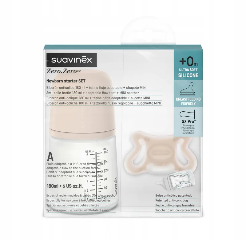 SUAVINEX Anti-koliek Fles 180ml Zero Zero Speen voor Pasgeborenen — foto 2