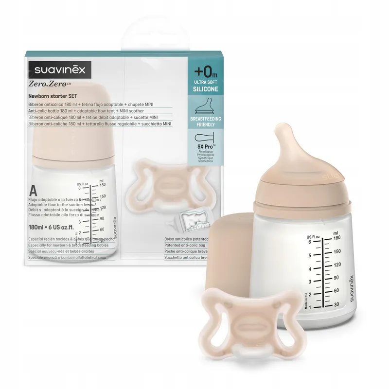 SUAVINEX Anti-koliek Fles 180ml Zero Zero Speen voor Pasgeborenen — foto 1