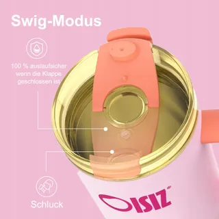 OISIZ Thermosbeker 1200ml Roestvrij Staal Handvat Rietje — miniatuur 4