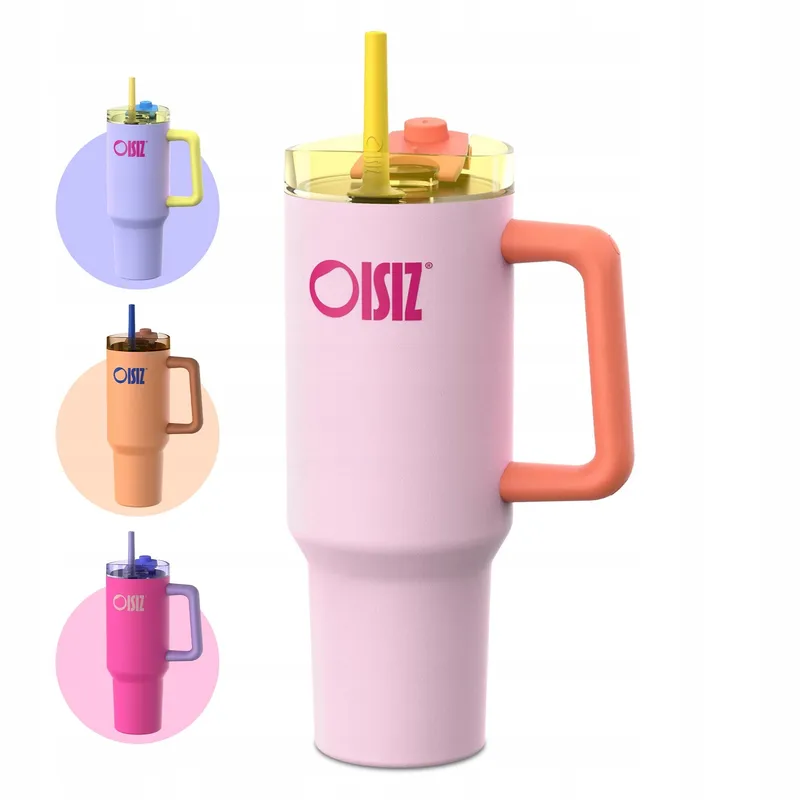 OISIZ Thermosbeker 1200ml Roestvrij Staal Handvat Rietje — foto 1
