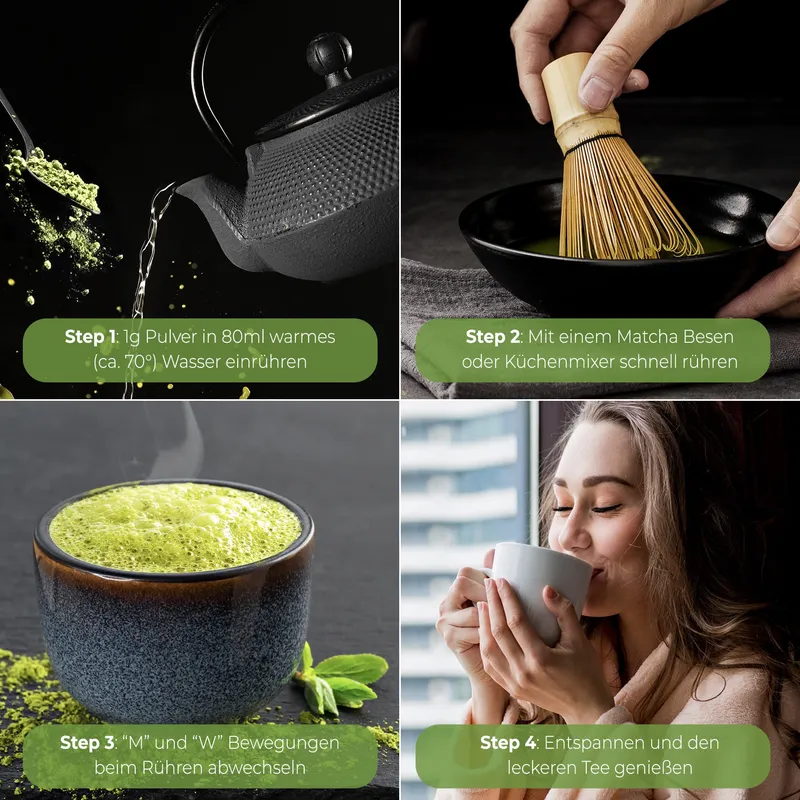 TEA UNIQO Mango Matcha Poeder IJs Latte Shakes Koken — foto 5