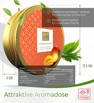 TEA UNIQO Mango Matcha Poeder IJs Latte Shakes Koken — miniatuur 6
