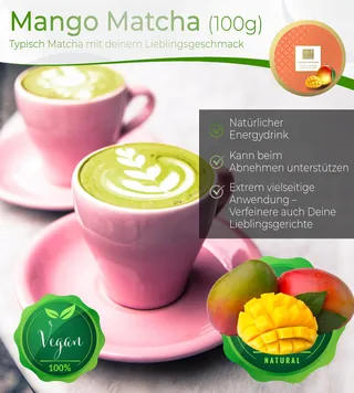 TEA UNIQO Mango Matcha Poeder IJs Latte Shakes Koken — miniatuur 2