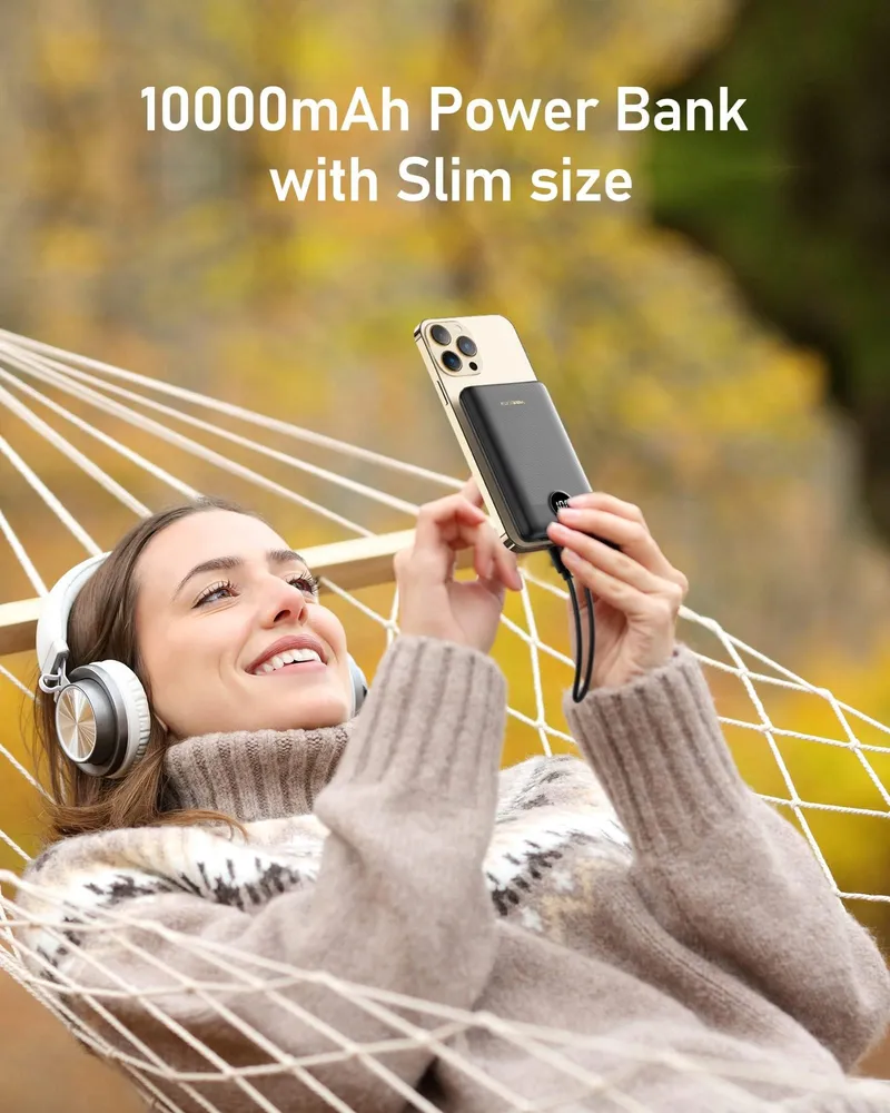 VEEKTOMX Powerbank 10000mAh 22,5W USB C Voor iPhone Samsung Huawei — foto 1