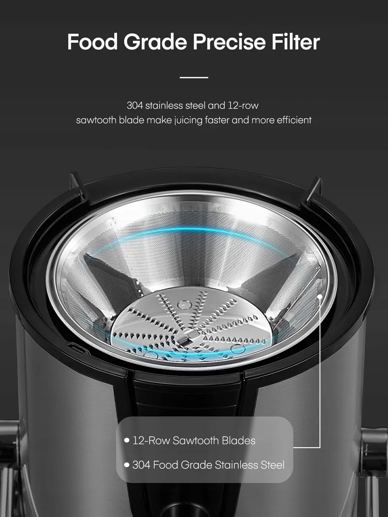 FOHERE Sapcentrifuge Groenten En Fruit 800W RVS Zilver — foto 2