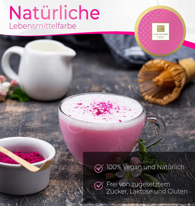 TEA UNIQO Roze Matcha Poeder 100% Natuurlijk Zonder Toevoegingen — foto 3