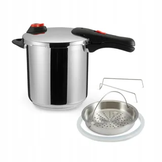 AMAZON BASICS Snelkookpan Staal 9L Stoominzet Extra Ring