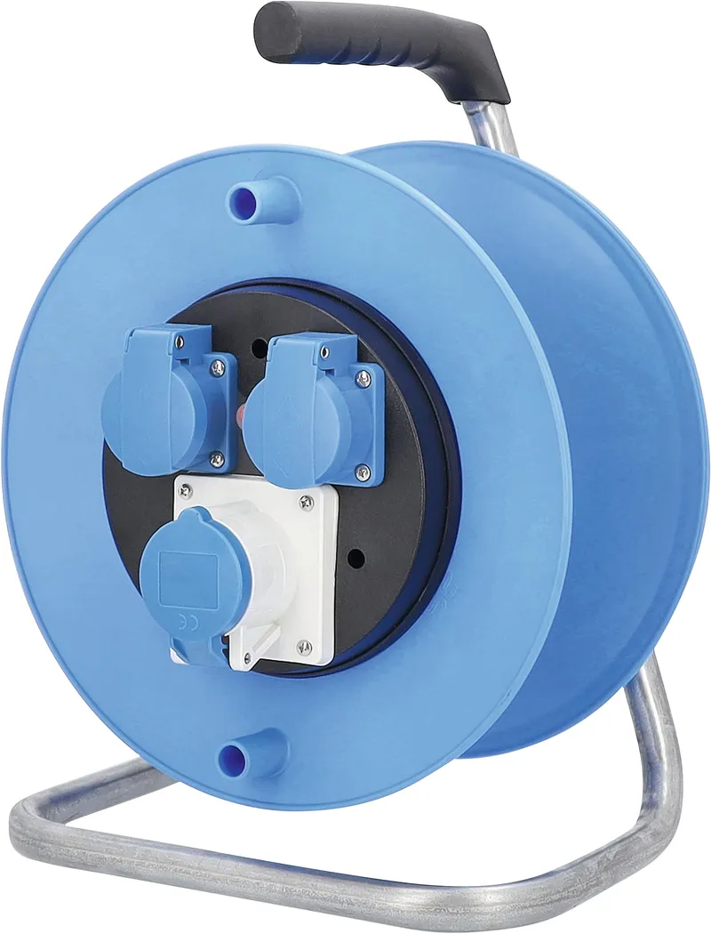 SCHWABE Camping Kabelhaspel 50m 2 Stopcontacten 230V IP44 Blauw — foto 1