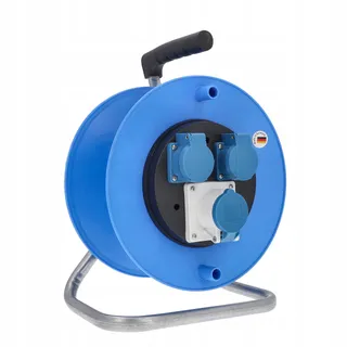 SCHWABE Camping Kabelhaspel 50m 2 Stopcontacten 230V IP44 Blauw — miniatuur 2