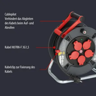 BRENNENSTUHL Professionele Kabelhaspel 40m Zwart Bouwplaats Buiten — miniatuur 4