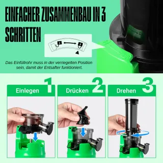 VENTRAY Ginnie Slow Juicer 60rpm 45mm BPA-vrij 100W Groen — miniatuur 7