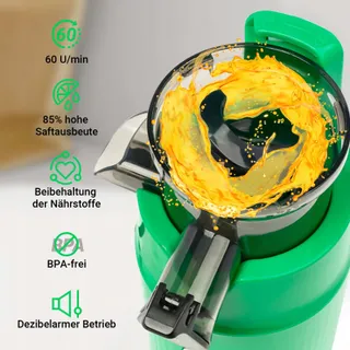 VENTRAY Ginnie Slow Juicer 60rpm 45mm BPA-vrij 100W Groen — miniatuur 3