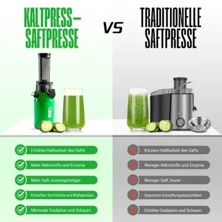 VENTRAY Ginnie Slow Juicer 60rpm 45mm BPA-vrij 100W Groen — miniatuur 6